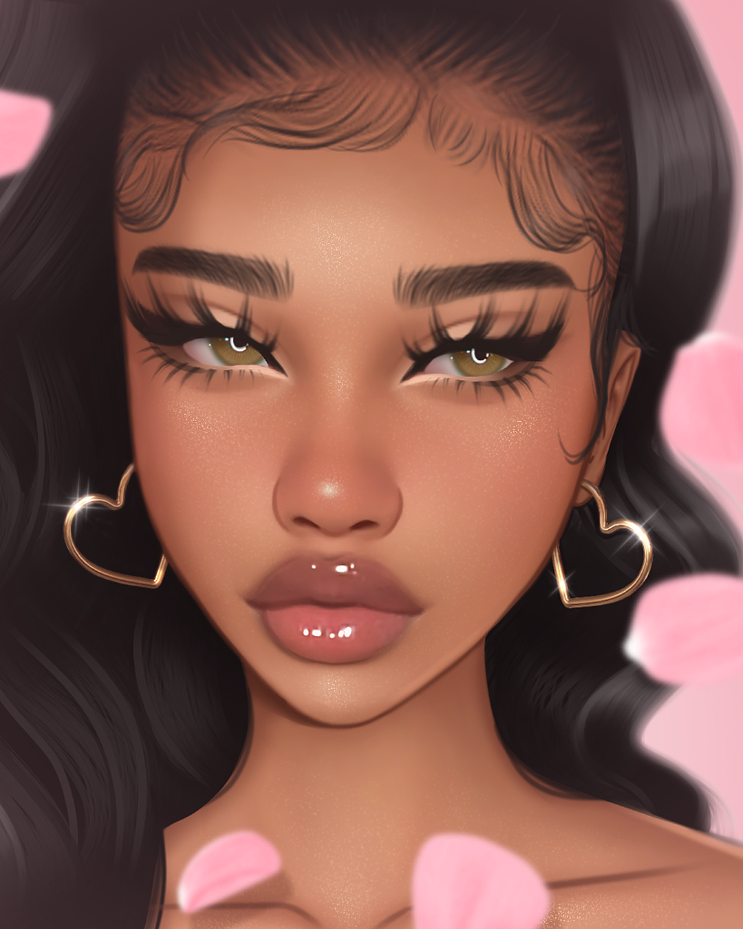 IMVU heart earring mesh made by Kisa